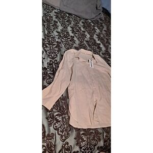 Laovanln Cotton/linen Button Down Shirt Off-white Size XL NWT